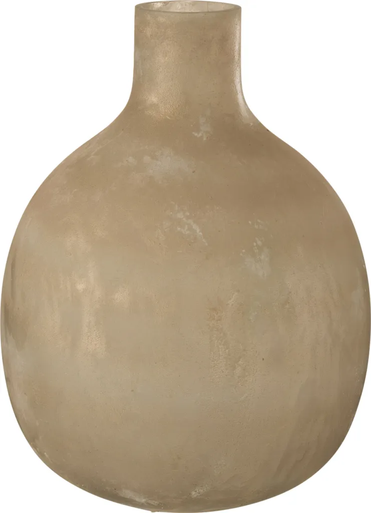 J-Line Vase Bouteille de Soda Bas Rond en Verre Or - Déco Chic 25cm