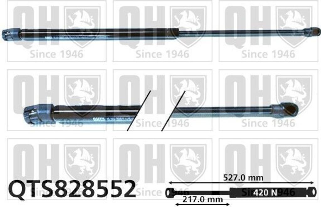 QUINTON HAZELL QTS828552 Gasfeder Heckklappendämpfer für NISSAN Qashqai II (J11, J11) 527mm