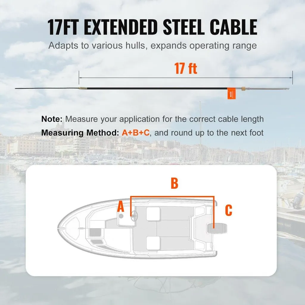 Câble direction bateau rigide ? Solution haute traction 17ft 1/2T - 3