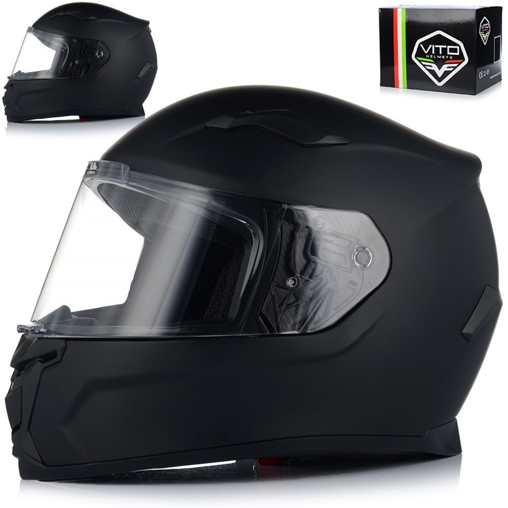 Integralhelm Mopedhelm | VITO DUOMO | Motorrad Helm Vollvisierhelm Mopedhelm ECE 22.06 | Motorradhelm Full-Face Helme | XL (61-62cm)