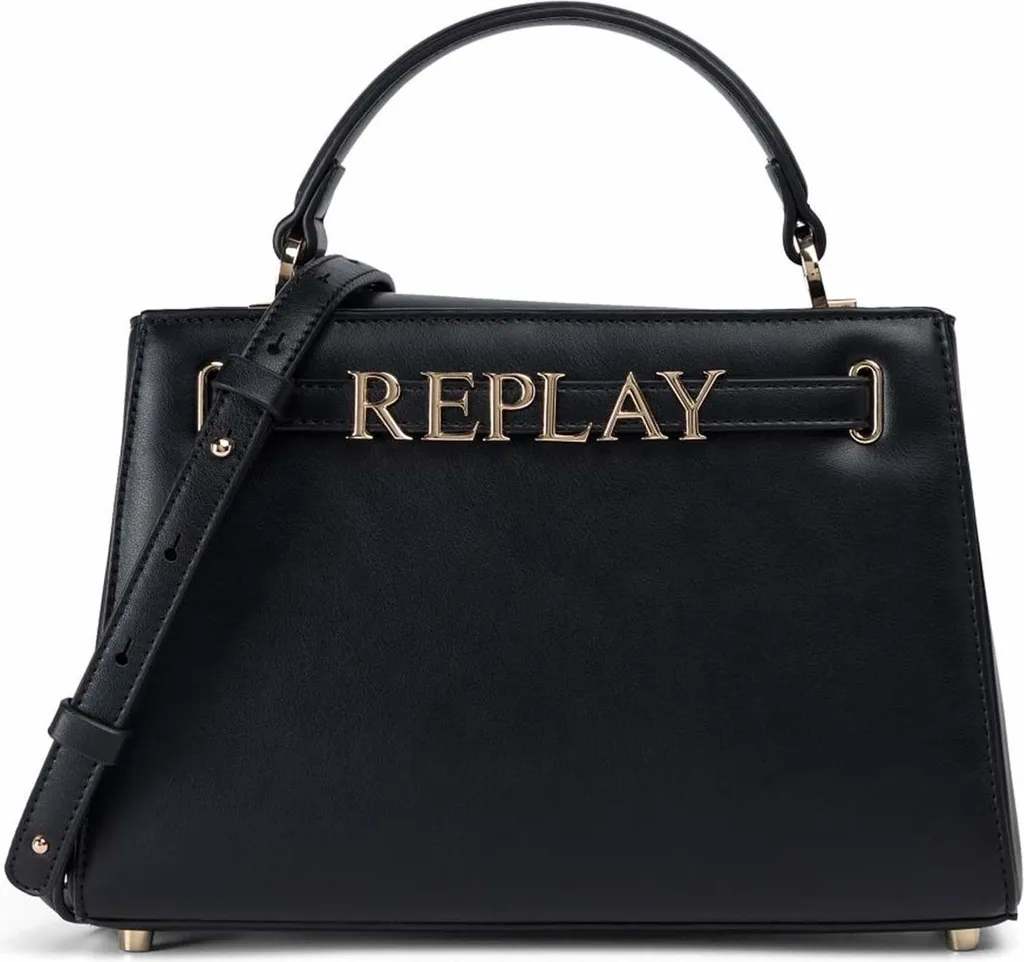 REPLAY Borsetta Sun Black - Borsa a Mano e Tracolla Nero Glamour