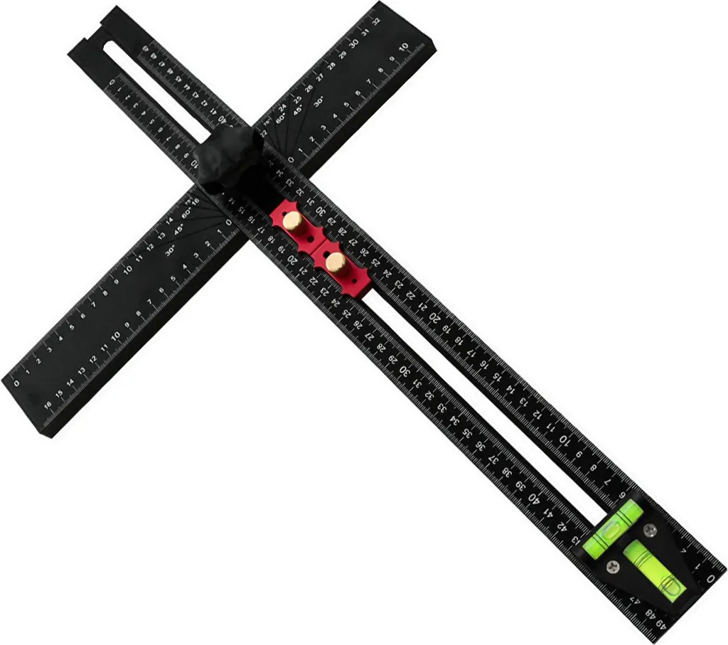 Équerre multi-angles 90°/45° de 54 cm, outil de mesure réglable et précis