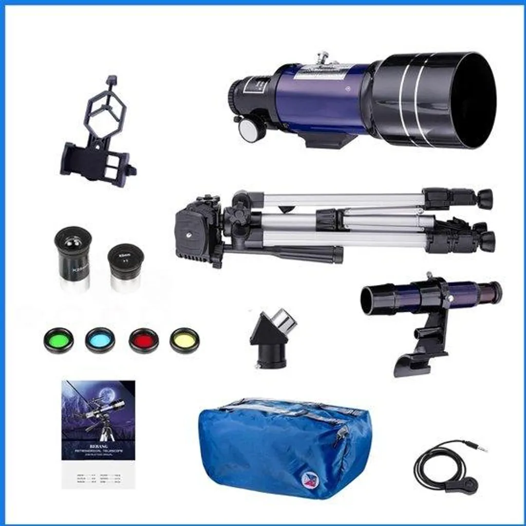 Télescope d'astronomie bleu marine 70/400 mm pour débutant et enfant