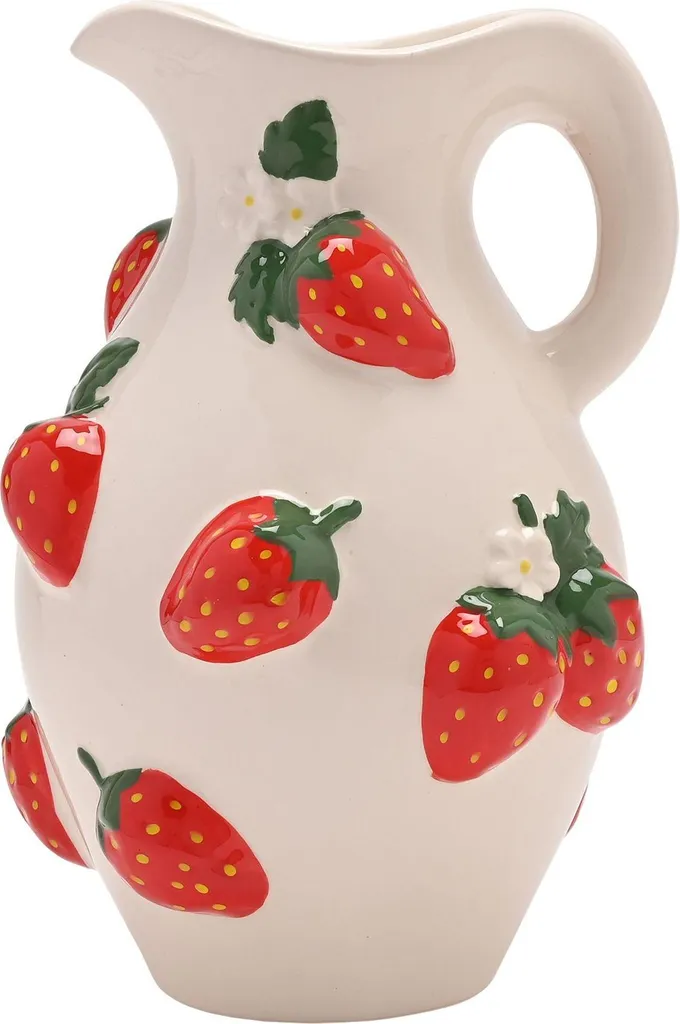 Vase en céramique motif fraise pour décoration champêtre chic WD1951