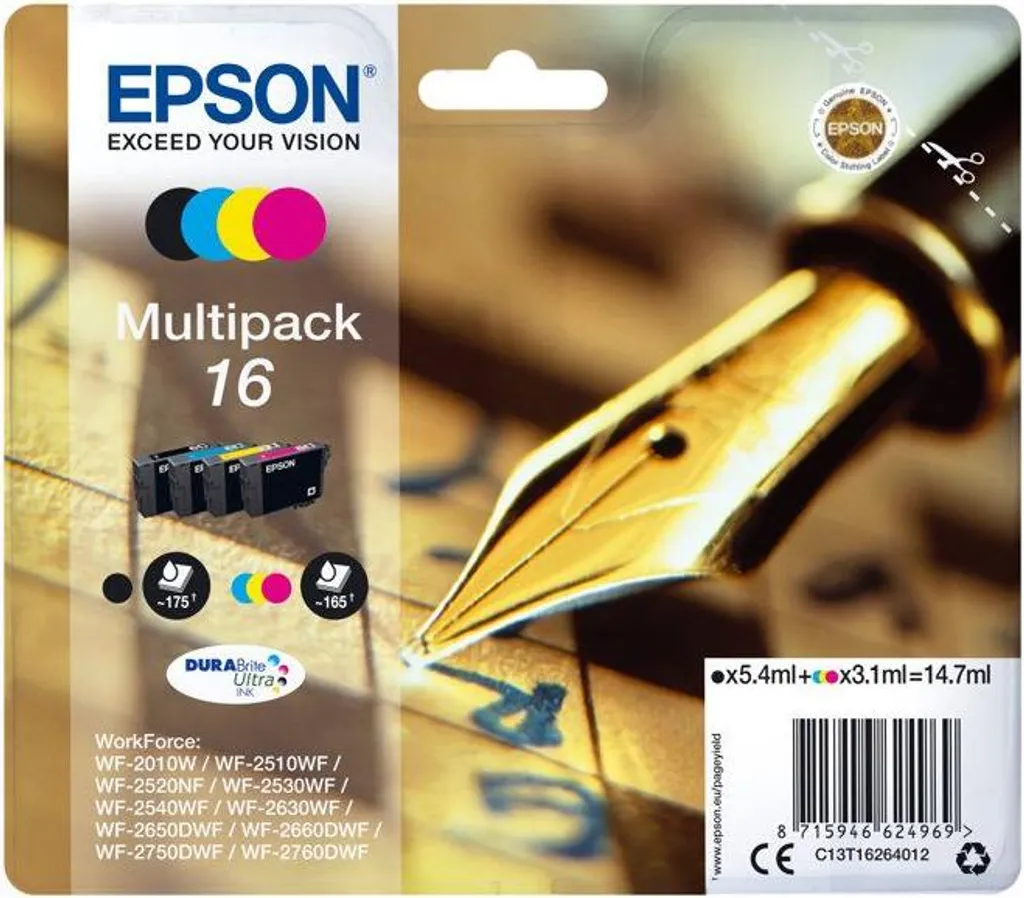 Multipack Epson T1626 Originale serie 17 - Nero e Colori per WorkForce - 2