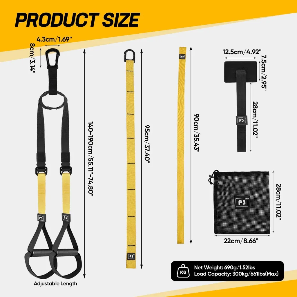 Sling Trainer Sangles de Musculation 320kg pour Abdos et Taille Fine - 3
