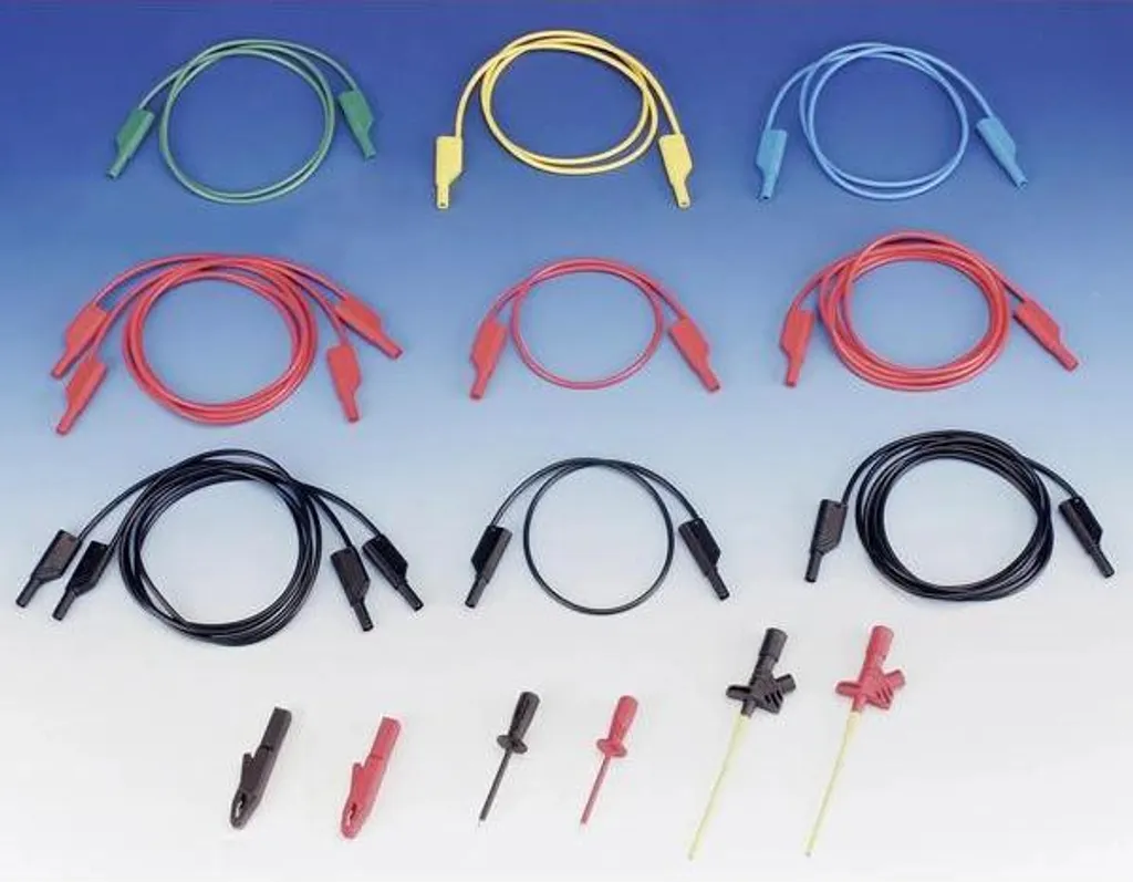 Cordons de mesure 1m pour diagnostic électrique fiches 4mm Noir Rouge Bleu