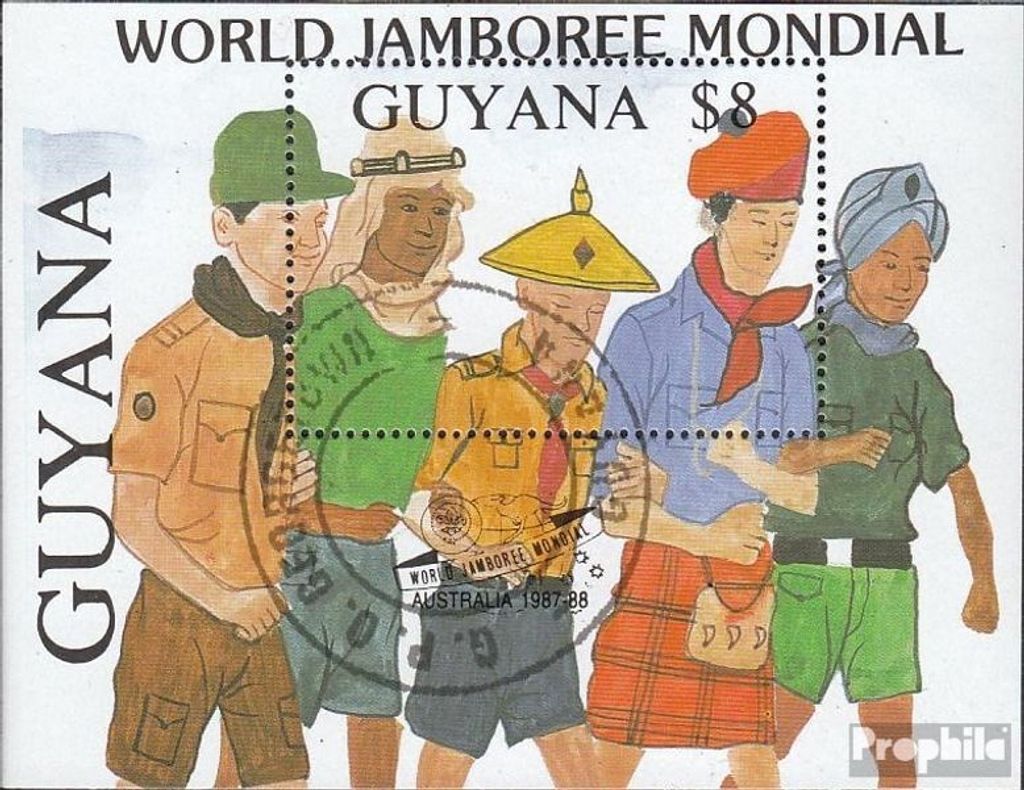 Briefmarken Guyana 1989 Mi Block39 (kompl.Ausg.) gestempelt Welt-Pfadfindertreffen