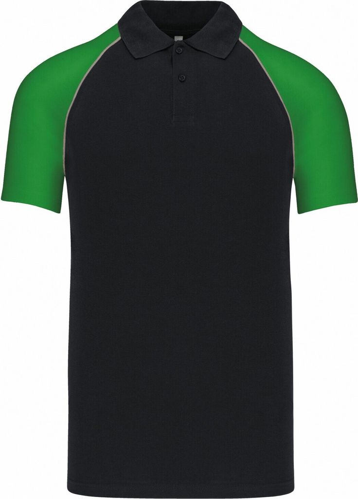 Kariban - Poloshirt für Herren - Baseball PC6389 (S) (Schwarz/Grün)