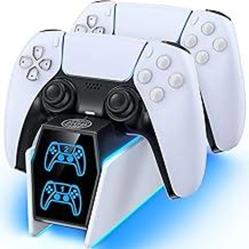 Caricabatterie PS5 con Luci RGB - Supporto Ricarica 2 Controller