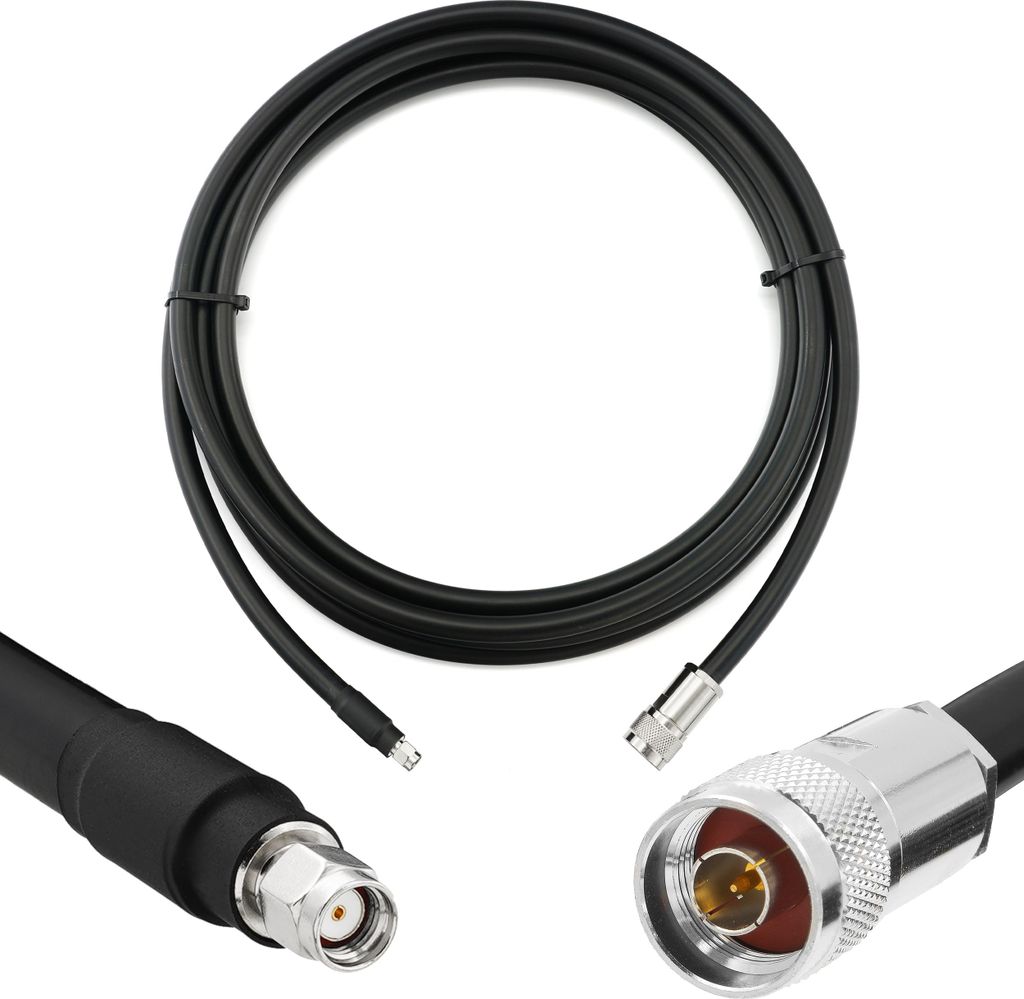 7m RP-SMA Stecker auf N Stecker Koaxialkabel – 7 Meter 8D-FB Ultra-Verlustarmes Ø11.1mm Verlängerungskabel (50 Ohm) — für WiFi / Router / An...