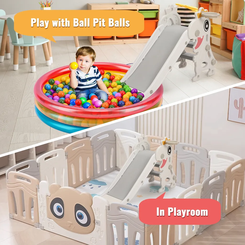 Mini toboggan d'éveil pour enfants, structure d'escalade compacte 110cm