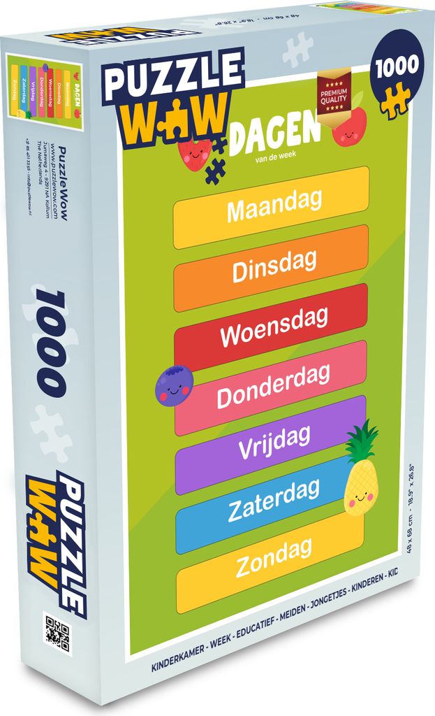 MuchoWow Puzzle 1000 Teile Kinderzimmer - Woche - Pädagogisch - Mädchen - Jungen - Kinder - Kinder - Spielzeug - Alt und Jung - Spiele - Puzzeln