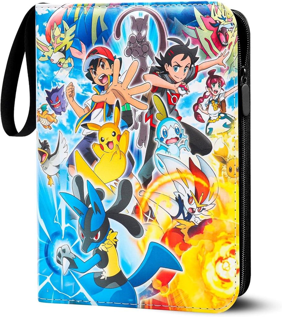 Sammelalbum für Pokemon Karten, 50 Seiten 400 Karten Kapazität Sammelkarten Album Sammelmappe Karten Ordner Heft, Tragbar Wasserdicht Polyurethan...