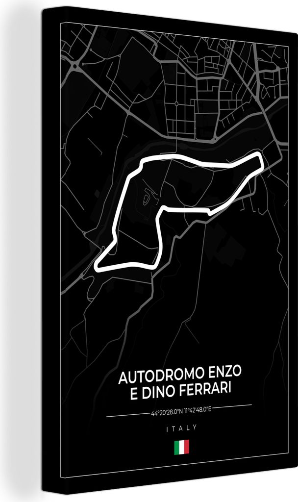 OneMillionCanvasses - Leinwandbilder - 90x140 cm, F1 - Rennstrecke - Italien - Schwarz - Autodromo Enzo e Dino Ferrari - Schwarz, Wandbilder Kuns...