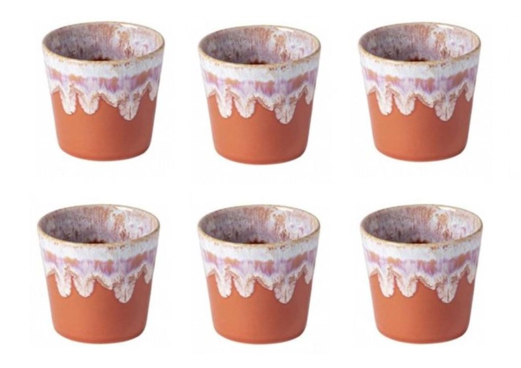 Costa Nova Grespresso handgefertigte Espressotassen – 6er-Set – Terrakotta – portugiesisches Steingut – 90 ml – Höhe 6 cm