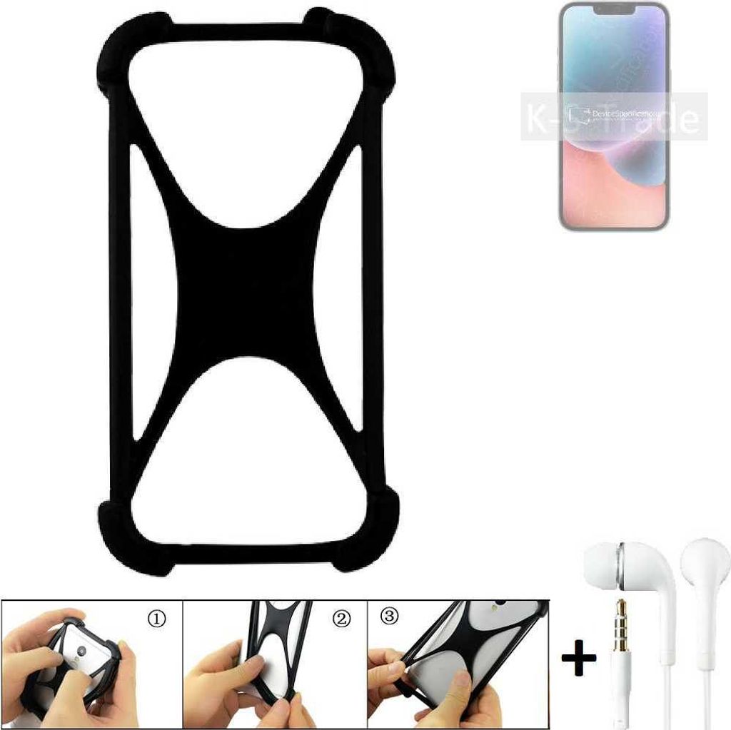 K-S-Trade Handy-Hülle + headphones kompatibel mit Apple iPhone 14 Plus Schutz-Hülle Bumper Silikon Cover Case Silikoncase Silikonbumper TPU Softcase