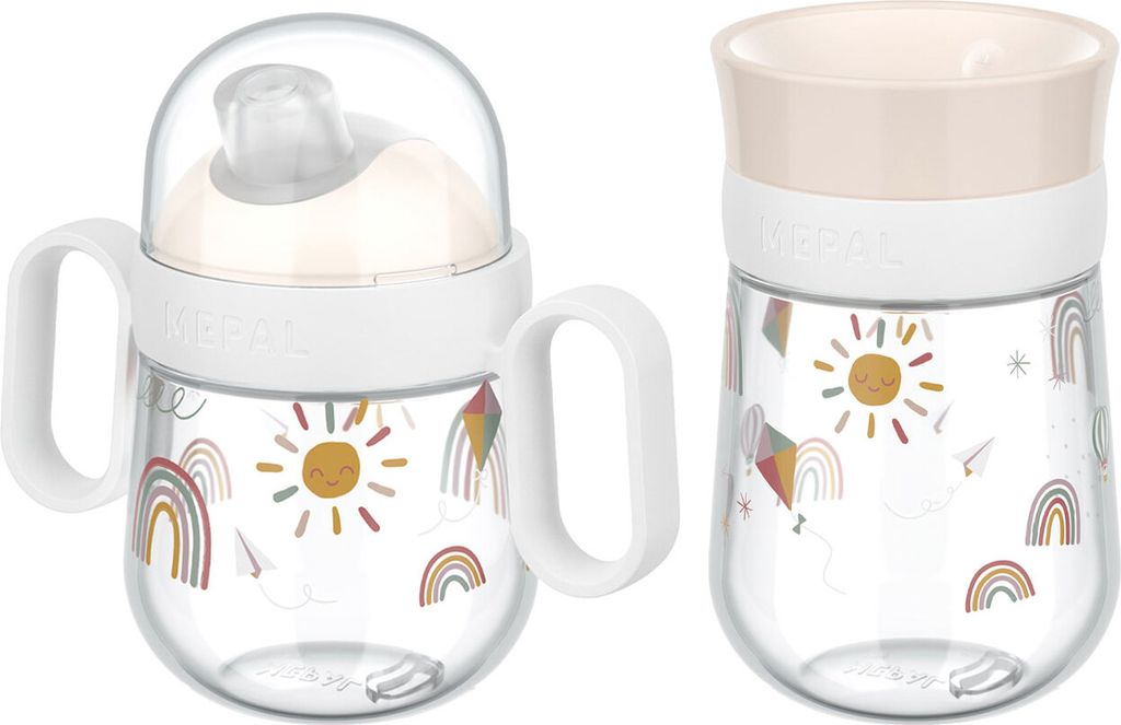 Mepal MIO Trinklernbecher Antitropf & 360° 2er Set Sunshine & Rainbow (2025)