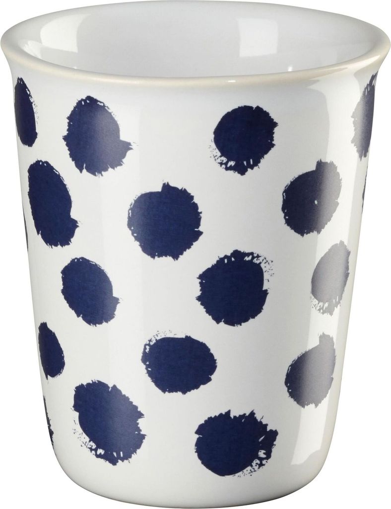 ASA Selection Becher Espresso Dark Blue Spots, Espressobecher, Kaffeetasse, Tasse, Steinzeug, Weiß Glänzend, 100 ml, 44012214