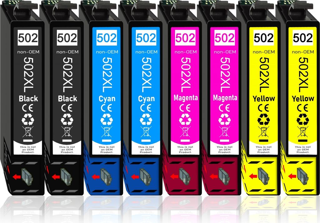 8er Pack Druckerpatronen 502 502XL kompatibel mit Epson XP-5150