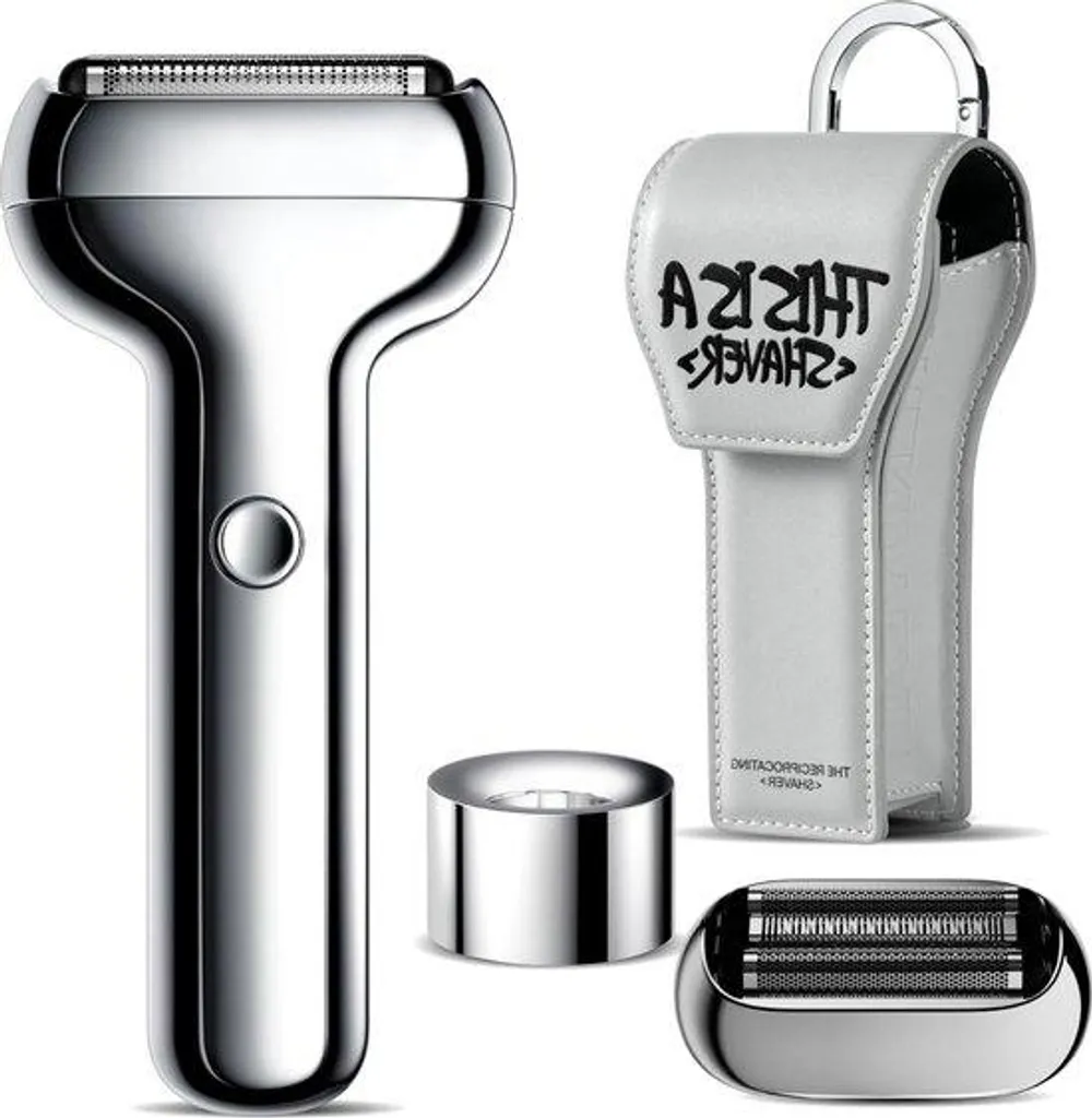 Rasoir barbe rotatif avec tête magnétique et lames en inox durable