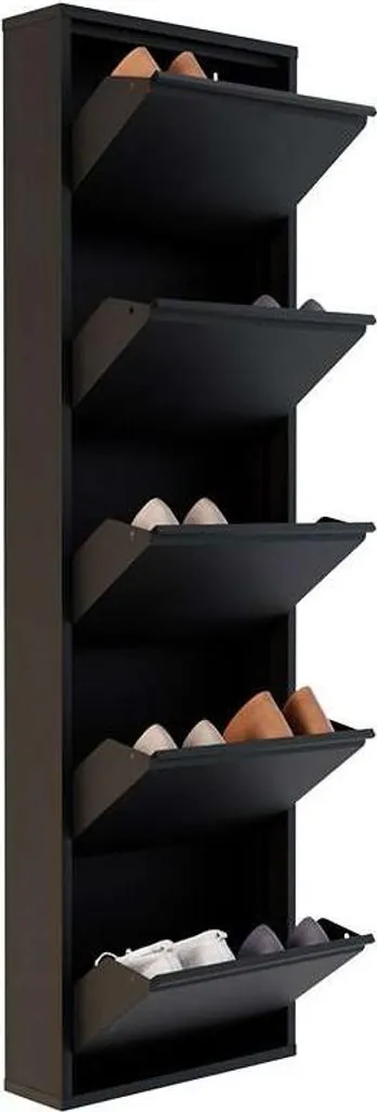 Range-chaussures Mural Slim en Métal Noir 5 Compartiments Skye Decor - 8