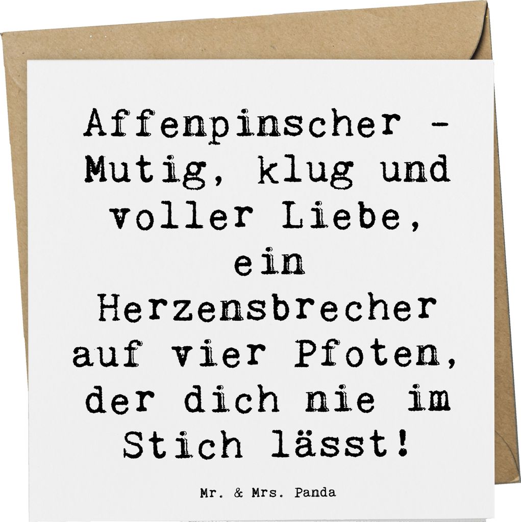 Mr. & Mrs. Panda Grußkarte Spruch Affenpinscher Liebe - Weiß - Geschenk, lebhaft, zotteliges Fell, Klappkarte, Hunderassen Beschreibung, treuer B...