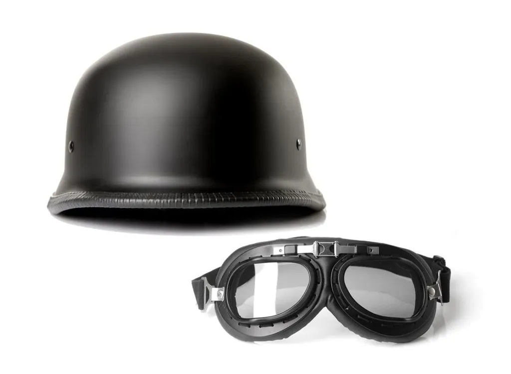 Casque Brain Cap CMX Noir avec Lunettes de Protection pour Motard Taille M
