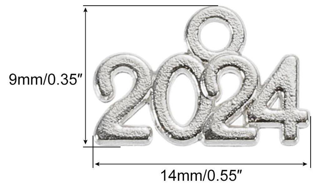 100 Stš¹ck 2024 Anh?nger Kit, 14mm Klein Metall Abschluss Schmuck Anh?nger, Zahlenanh?nger Armband fš¹r Taschen DIY Armband Kette Perle Hochzei...