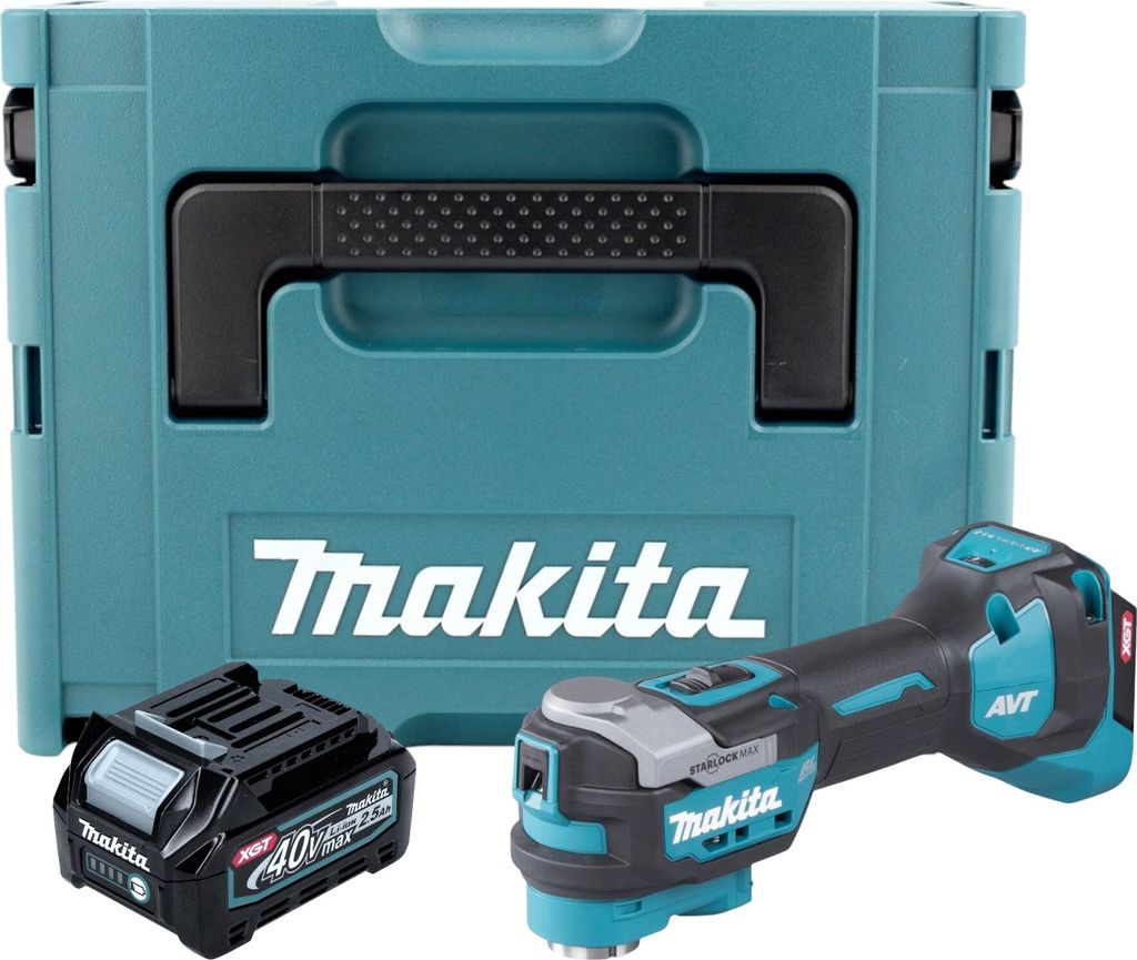 Makita TM 001 GD101 Akku Multifunktionswerkzeug 40 V max. Starlock Max Brushless + 1x Akku 2,5 Ah + Makpac - ohne Ladegerät