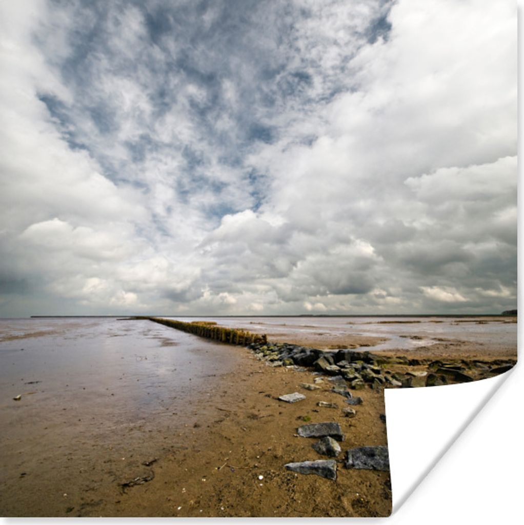 MuchoWow Poster Stein - Meer - Friesische Inseln 100x100 cm - Babyzimmer