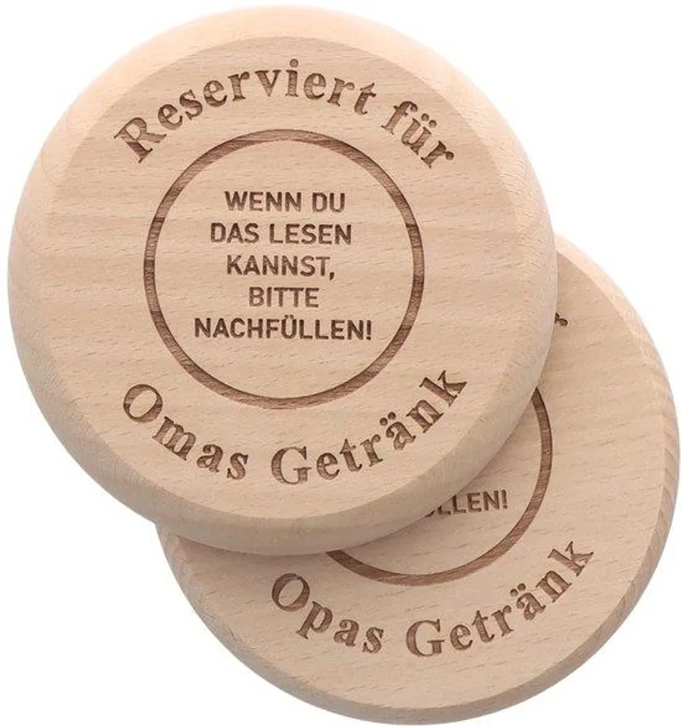 Lot de 2 dessous-de-plat en bois gravés pour papy et mamie - Cadeau Duo