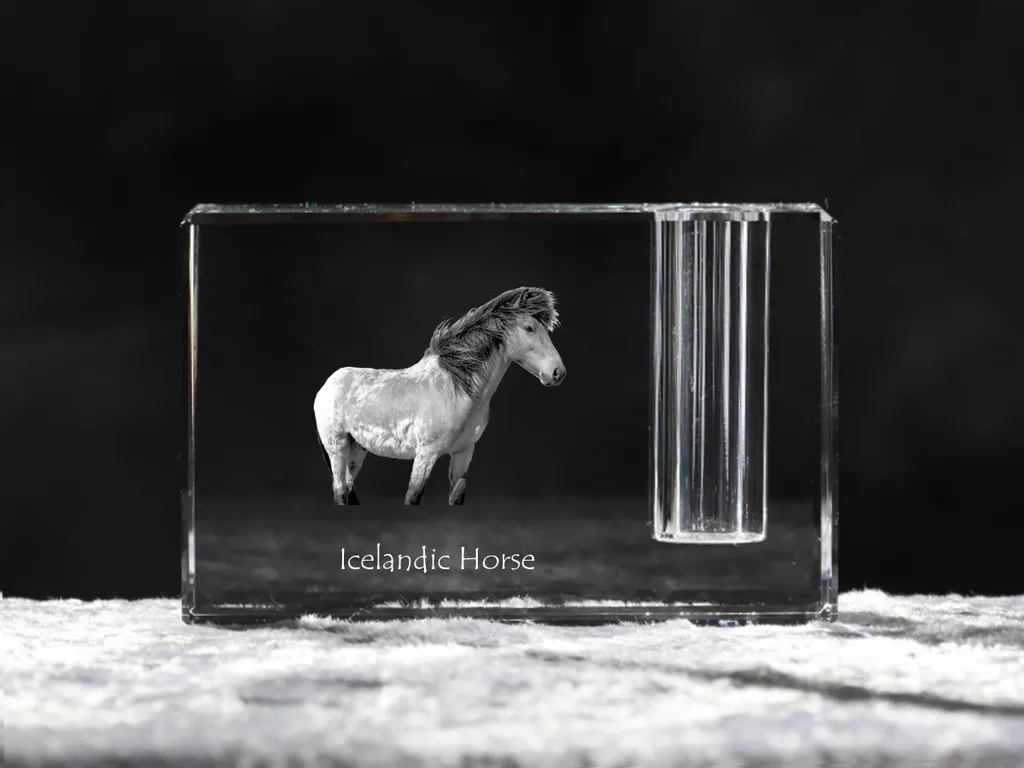 Portapenne Cavallo Islandese in Cristallo Art-Dog | Organizer da Scrivania - 4