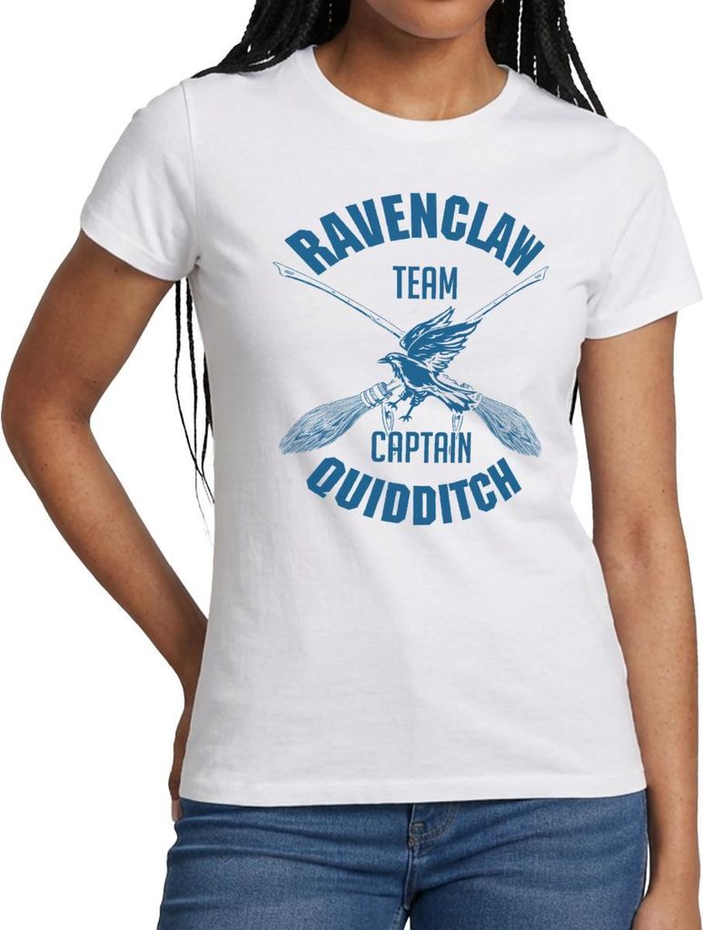 Spreadshirt Harry Potter Ravenclaw Team Captain Quidditch Frauen T-Shirt, XXL, Weiß