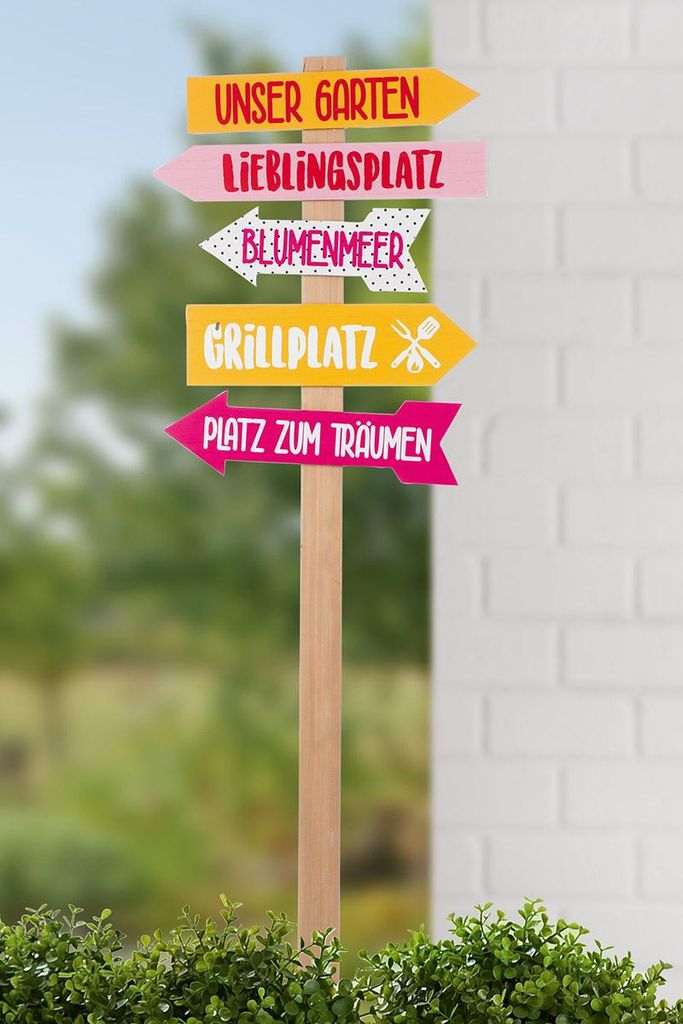 Gilde Gartenstecker Wegweiser "Lieblingsplatz" 51668 Produktbild 