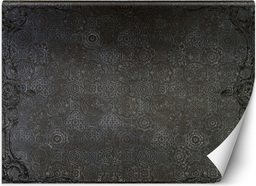 Vlies fototapete Mandala-Abstraktion 150x105 cm Feeby Grau inkl. Kleber einfache Montage