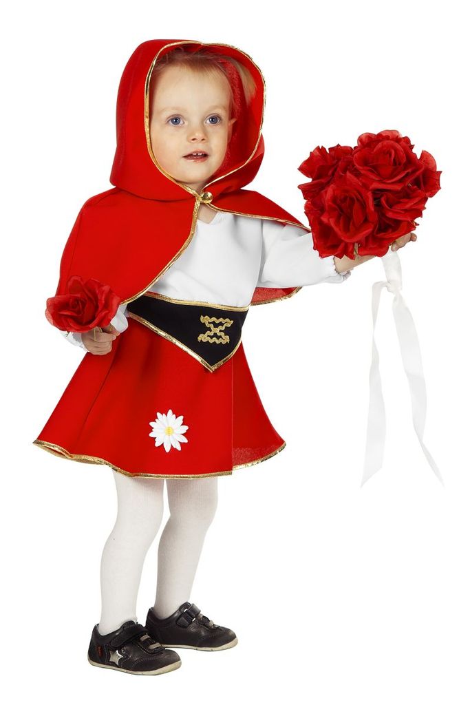 Kinder Kostüm Rotkäppchen rotes Kleid Umhang Karneval Fasching Gr.86