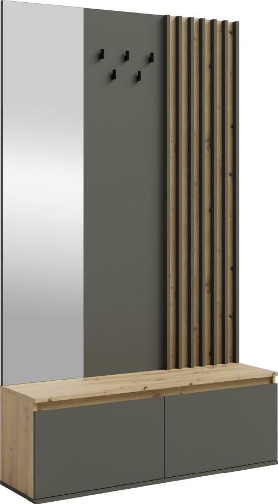Kondela Garderobe Deris - Graphit / Eiche Artisan