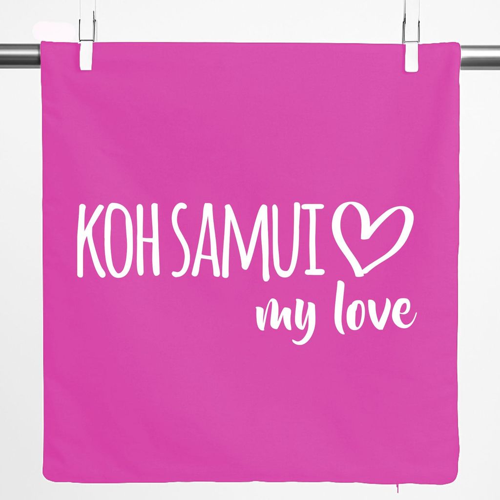 Huuraa Kissenbezug Koh Samui my love 40x40cm Fuchsia Produktbild 