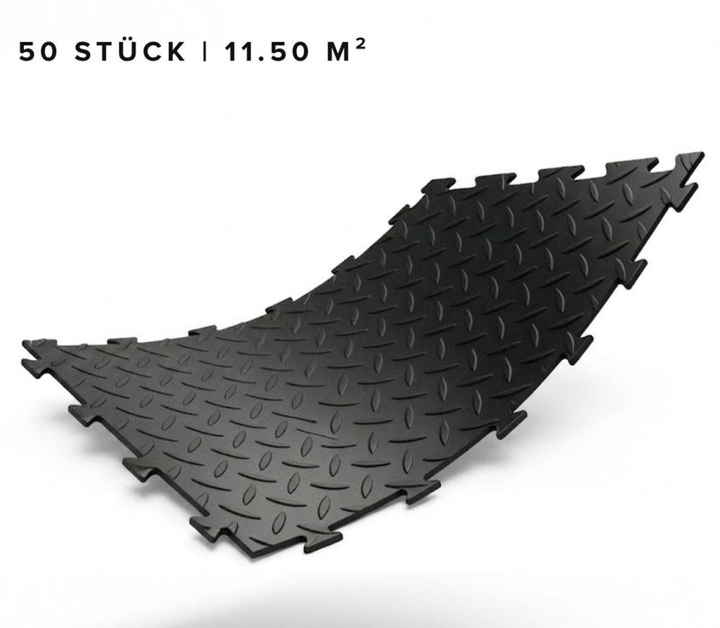 VDP - VA - Gewerbe Boden PVC Fliesen Rauten 10mm schwarz Produktbild 