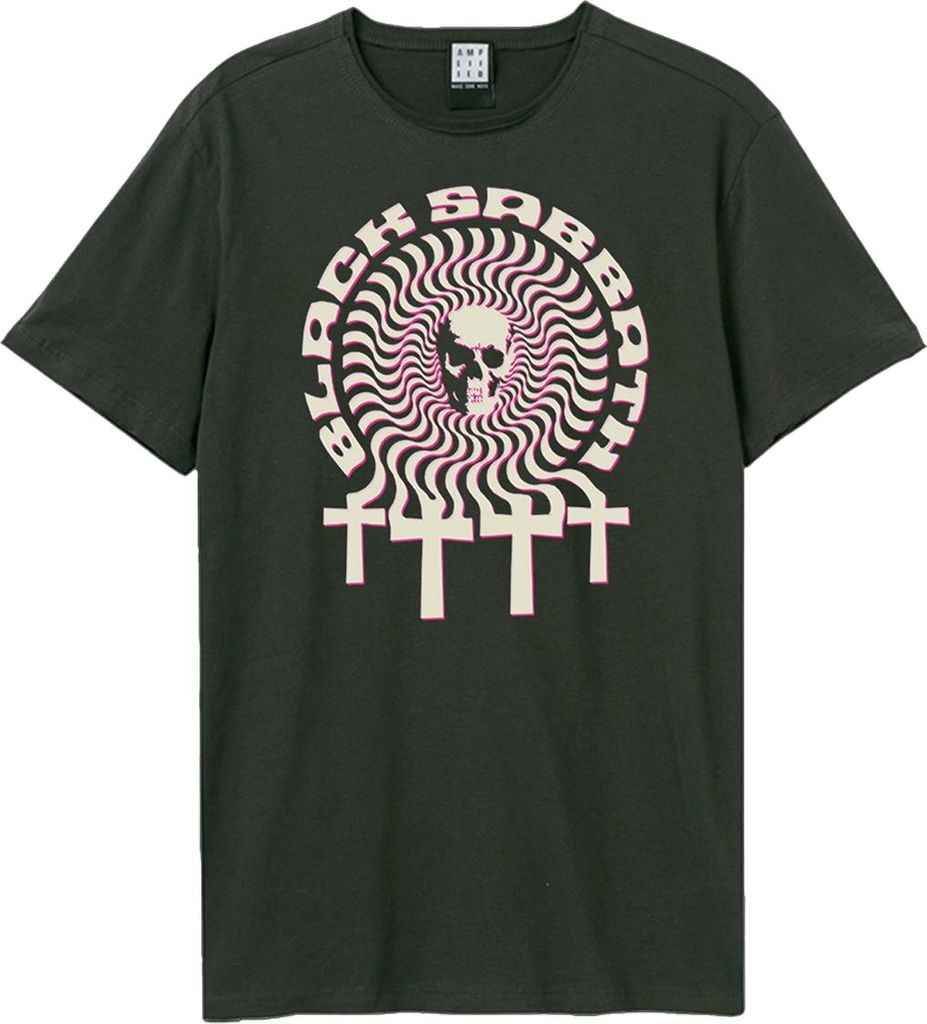 Amplified - "Psychadelic Cross" T-Shirt für Herren/Damen Uni GD3108 (S) (Holzkohle)