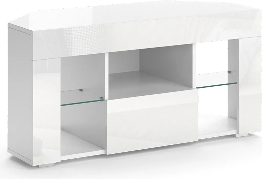 Meuble TV Blanc Compact Vicco Denver 100x50cm Solution Gain de Place
