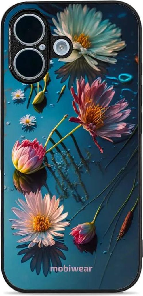 Handyhülle für iPhone 17, Mobiwear Glossy Case, Blau-Blumig