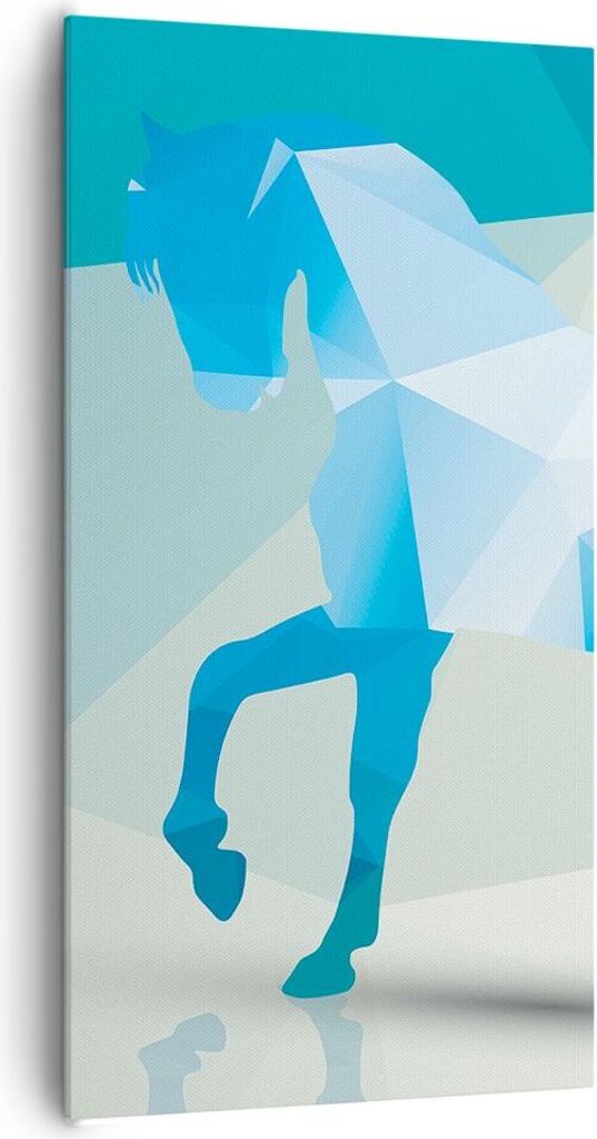 Bild auf Leinwand - Leinwandbild - Pferd Illustration modern Grafik - 65x120cm - Wand Bild - Wanddeko - Leinwanddruck - Bilder - Kunstdruck - Leinw...