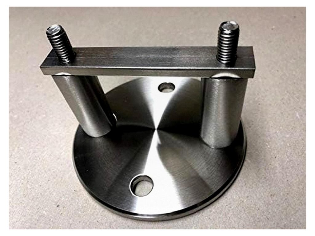 Wandpfostenhalter Edelstahl V2A Ø100 für 42,4mm Rohr