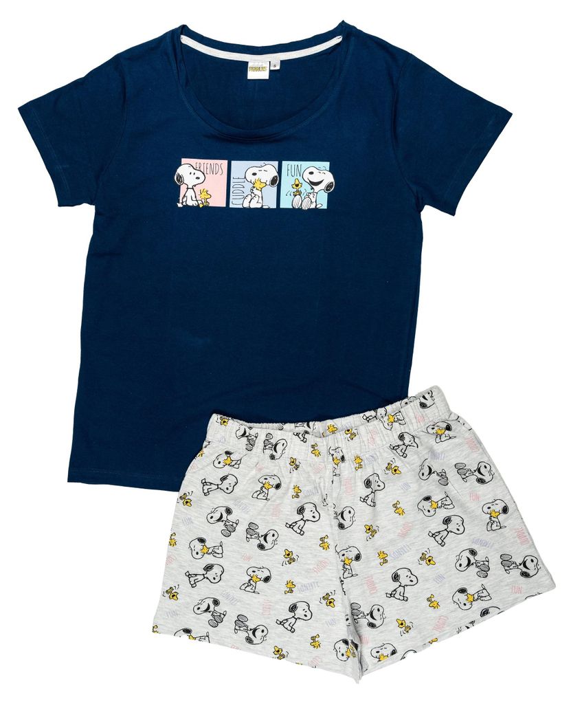 Snoopy Pyjama Set Damen Baumwolle Ärmellos mit Tanktop und Produktbild 