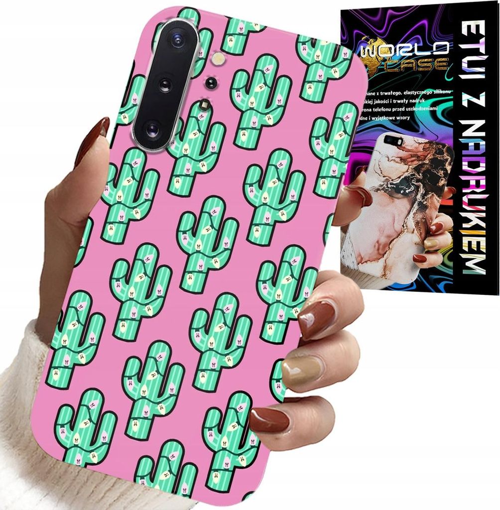 Hülle Für Samsung Note 10 Plus - Kakteen, Kaktus Auf Rosa Hintergrund + Folie
