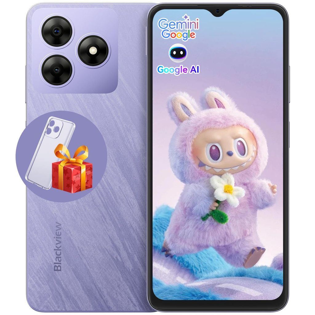 Blackview Wave 8 AI Handy Ohne Vertrag, 6,56" HD+ IPS Display, 12GB(4GB+8GB) RAM+128GB ROM, Octa-Core, 5000mAh, 13MP+8MP, Dual SIM, Face ID,1080P FHD