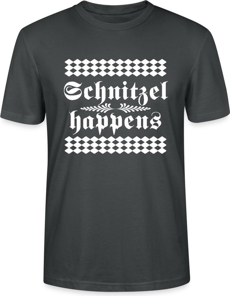 Spreadshirt Schnitzel Happens Uni Bio T-Shirt, XS, Anthrazit