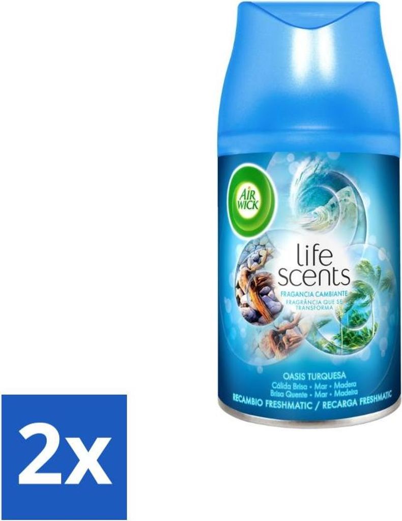 Air Wick - Lufterfrischer Nachfüller - Türkis-Oase - Automatisches Spray - 250 ml - Vorteilspack - 2 Stücke